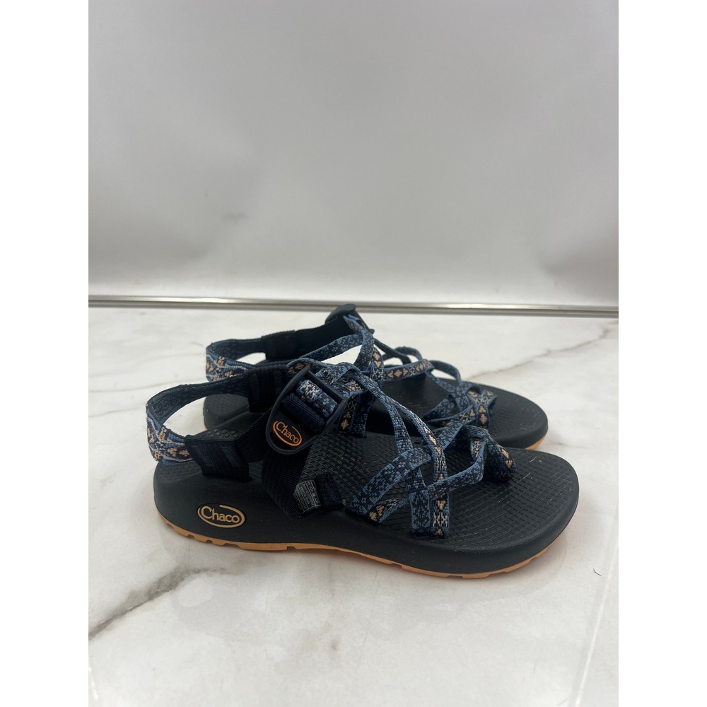Chaco Z Cloud 2 Sandals Womens Sz 6 Blue Pattern Toe Loop Strappy Sport Shoes - Picture 4 of 14